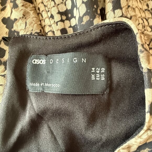 Women's 10 ASOS Design Chiffon Mini Dress with Tie Sleeve in Snake Print - Picture 8 of 10